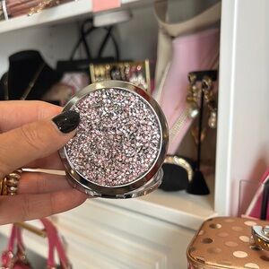 Glittery Pink Compact Mirror